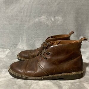 206 Collective Men's Madison Boots Brown Leather Size 10 Chukka Casual Flaw